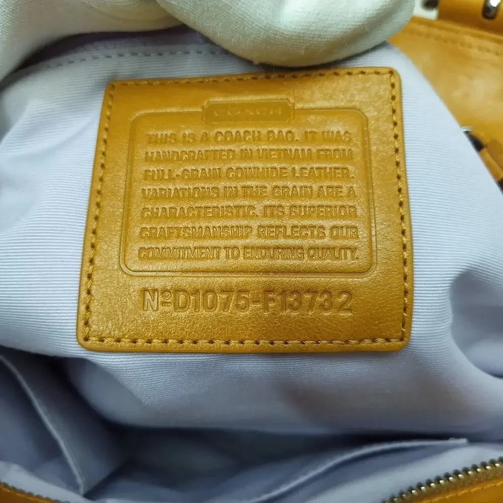 Coach Soho Murstar Yellow Leather Double Handle Tote Bag W/ Matching Wallet
